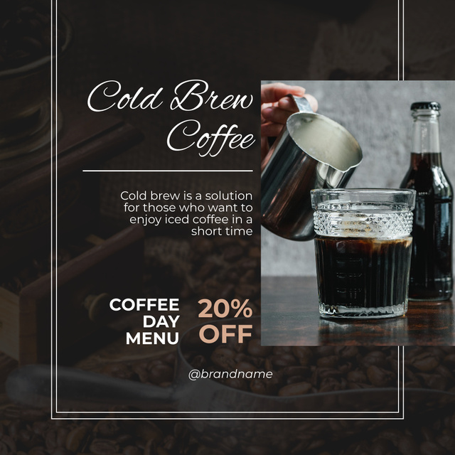 Black Iced Coffee  Instagram – шаблон для дизайну