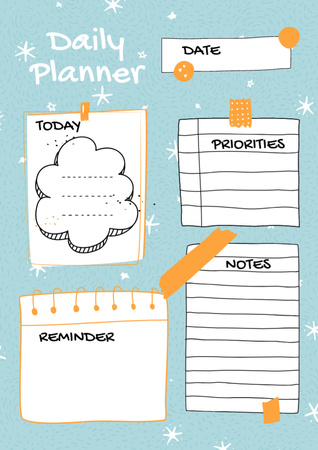 Cartoon To Do List in Blue Schedule Planner Design Template