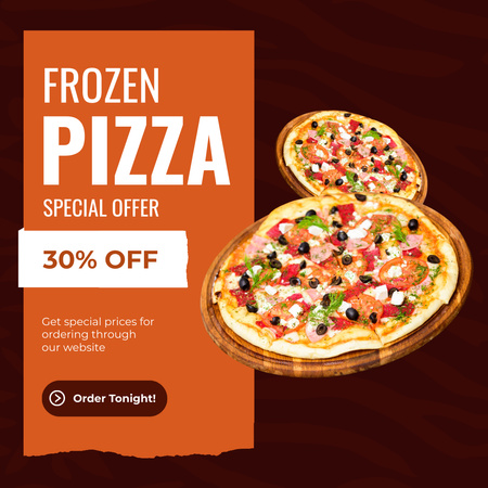 Gourmet Frozen Pizza Különleges akciós ajánlat Instagram tervezősablon