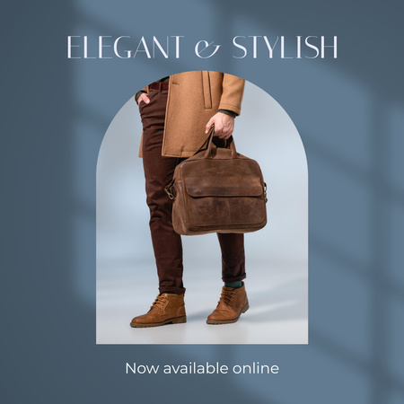 Fashion Ad with Man in Stylish Outfit Instagram Design Template