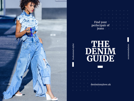 Denim's Female Fashion Trends Poster 18x24in Horizontal Design Template