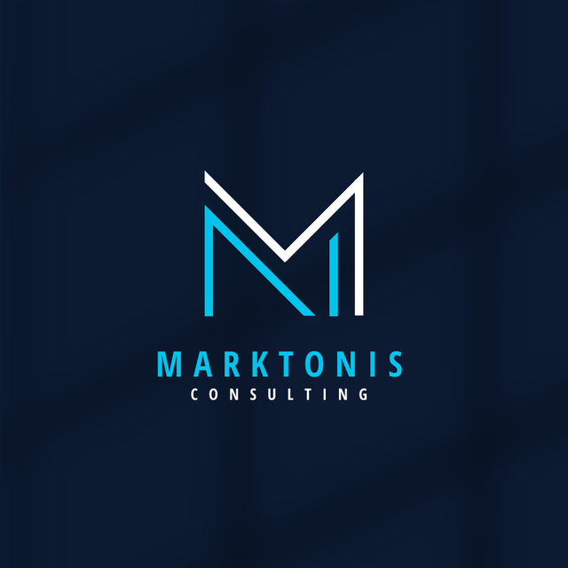 Minimalistic Consulting Company Emblem In Blue Logo Tasarım Şablonu