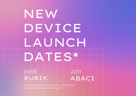 New Device Launch Announcement on Bright Gradient Poster A2 Horizontal Design Template