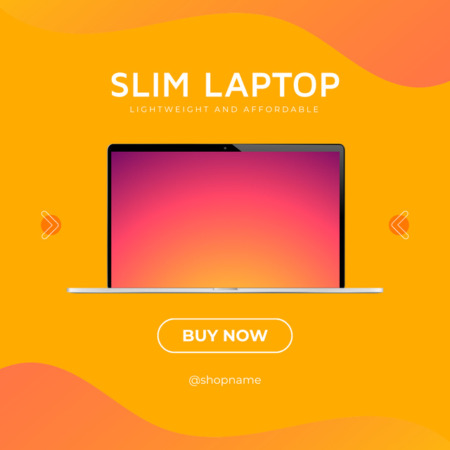 Announcement for Sale of Thin Laptops on Gradient Instagramデザインテンプレート
