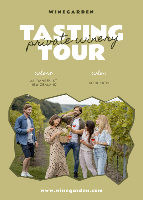 Platilla de diseño People on Wine Tasting Tour Invitation