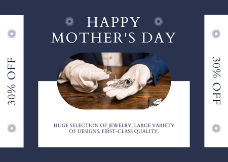 Discount Offer on Awesome Jewelry on Mother's Day Card Design Template