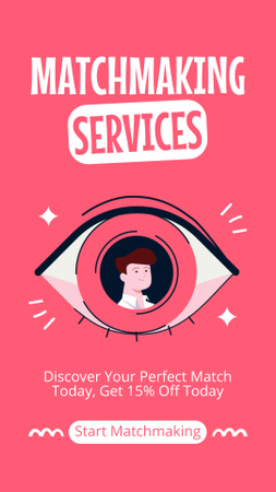 Designvorlage Matchmaking-Dienste, um Ihren perfekten Partner zu finden für Instagram Video Story