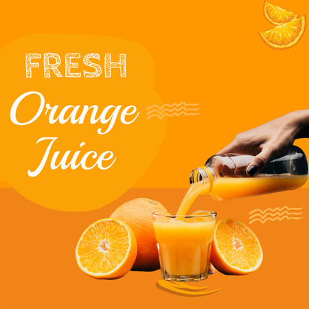 Fresh Orange Juice Offer Instagram Design Template