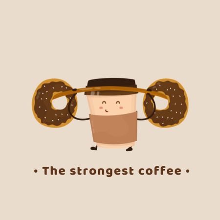Modèle de visuel Cafe Ad with Cute Coffee Cup - Animated Logo