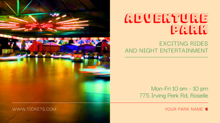 Dazzling Attractions And Bumper Cars At Night Offer Full HD video Design Template