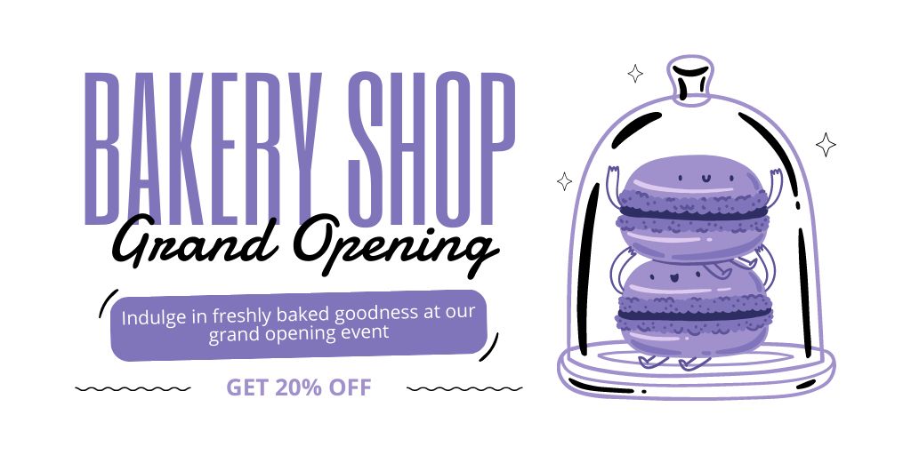 Discount Offer For Bakery Shop Grand Opening Twitter tervezősablon