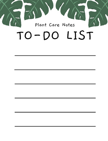 Plant Care Botanical Planner Notepad 107x139mm Design Template
