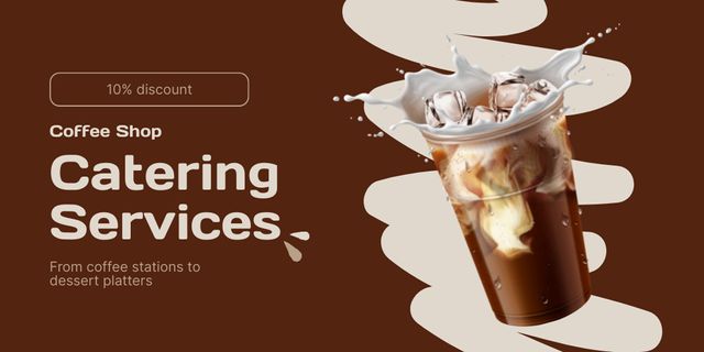 Iced And Creamy Coffee Beverage At Discounted Rates With Catering Twitter Šablona návrhu
