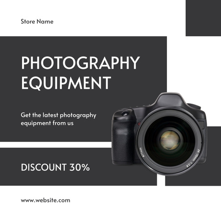Photography Equipment and Cameras Sale Offer Instagram Design Template