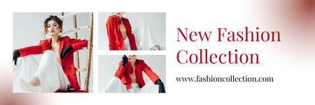 New Fashion Collection of Clothes for Women with Stylish Red Blazer Email header Design Template
