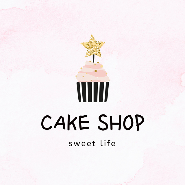 Ontwerpsjabloon van Logo 1080x1080px van Divine Bakery Ad Showcasing Yummy Cupcake