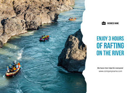 Announcement of Extreme Rafting for Tourists Poster B2 Horizontalデザインテンプレート