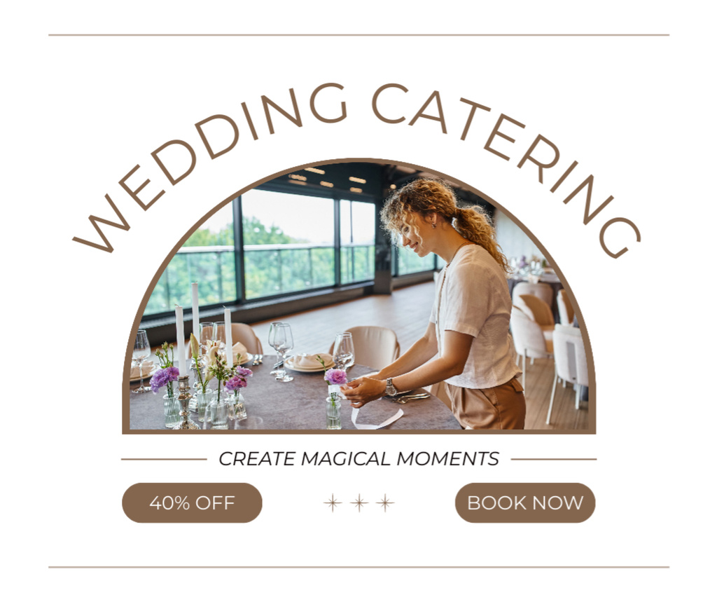 Ontwerpsjabloon van Facebook van Discounted Wedding Catering to Preserve Magical Moments