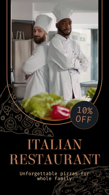 Italian Restaurant Offer Pizza With Discount Instagram Video Story Modelo de Design