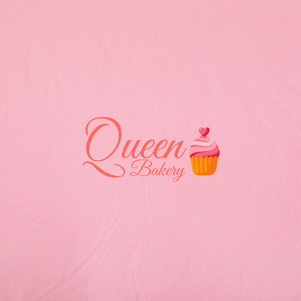 Emblem of Bakery on Pink Logo Tasarım Şablonu