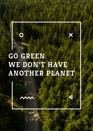 Designvorlage Citation About Planet Preserving With Forest für Postcard A6 Vertical