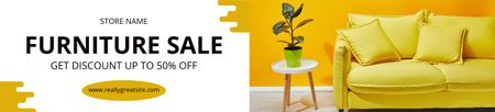 Πώληση επίπλων Vivid Yellow Ebay Store Billboard Πρότυπο σχεδίασης
