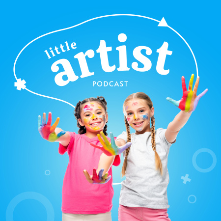 Podcast about Children Art  Podcast Cover Design Template