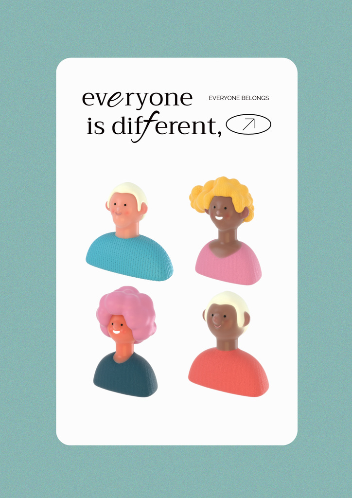 Inspirational Phrase about Diversity Poster Tasarım Şablonu