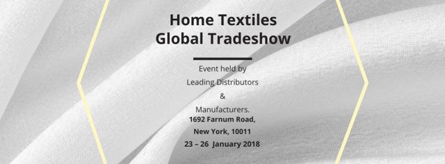 Designvorlage Home Textiles Events Announcement with White Silk für Facebook cover