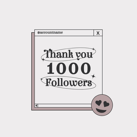 Template di design Messaggio di ringraziamento per i follower Instagram