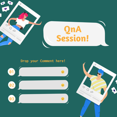 Q&A Notification with Loving Couple Instagram Design Template