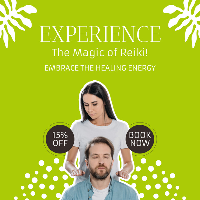 Magical Reiki Healing Therapy At Reduced Price Instagram Design Template