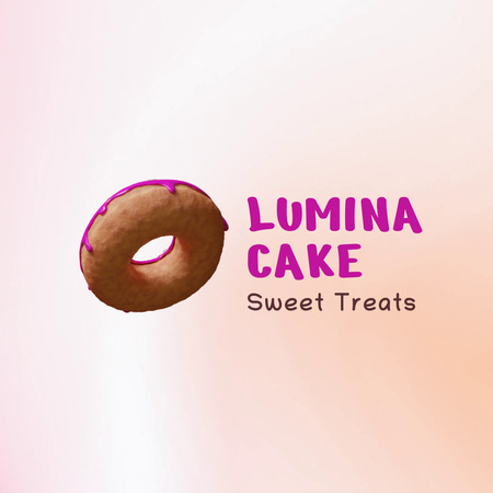 Ontwerpsjabloon van Animated Logo van Zoete Traktaties En Doughnutaanbieding In Bakkerij