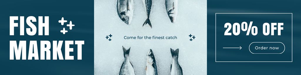 Fish Market Special Discount Offer Twitter Šablona návrhu
