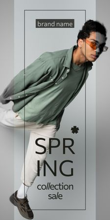 Spring Sale Offer for Men with Stylish African American Graphic Design Template