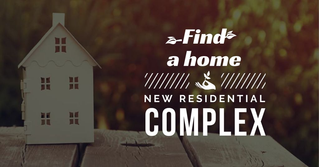 Template di design Real Estate ad with House Model Facebook AD