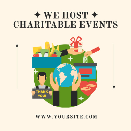 Charity Event Hosting Announcement Instagram Design Template