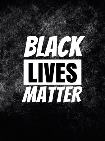 Black Lives Matter Text on Dark Poster US Design Template