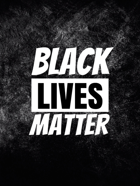 Black Lives Matter Text on Dark Poster US Tasarım Şablonu