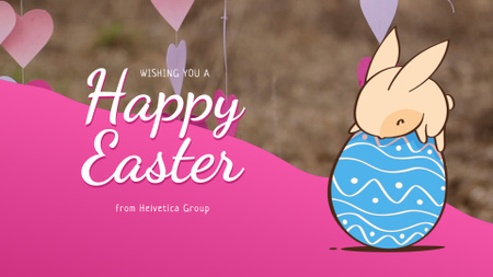 Easter Greeting Cute Bunny on Egg Full HD video Modelo de Design