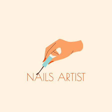 Trendy Nail Artist Logo Design Template