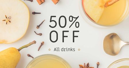 Offer with White Mulled Wine Facebook AD Design Template