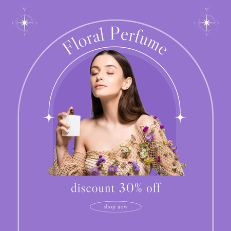 Modèle de visuel Annonce de parfum floral - Instagram