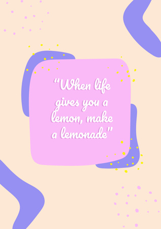 Designvorlage Lemons Quote on pink für Poster