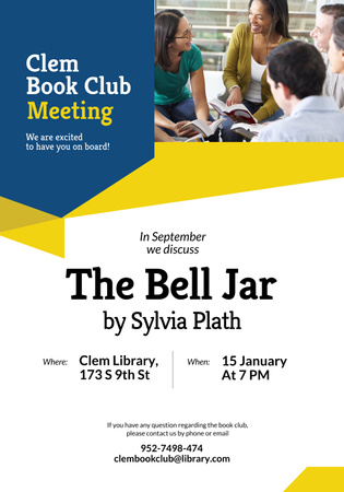 Book Club Meeting Invitation with Multiracial People Poster 28x40in Πρότυπο σχεδίασης