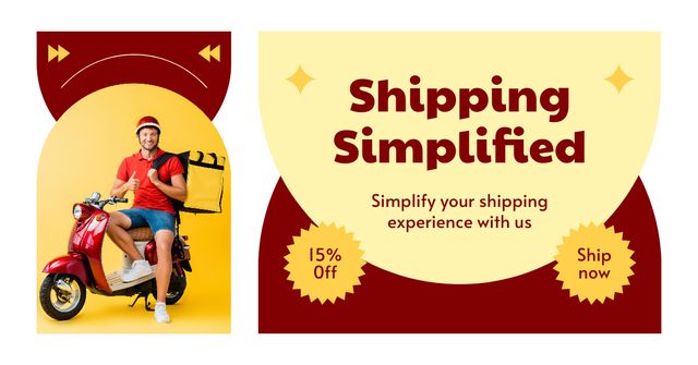 Plantilla de diseño de Simple Shipping Services Facebook AD 