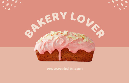 Plantilla de diseño de Programa de descuento de panadería en rosa Business Card 85x55mm 