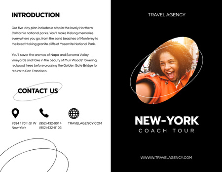 Coach Tour Ad Brochure 8.5x11in Bi-fold Design Template
