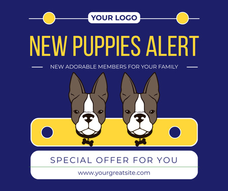 Special Offer of New Puppies Facebook Design Template