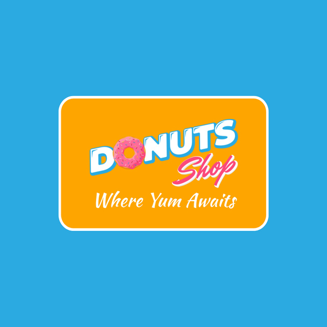 Bright Ad for Donut Shop with Emblem Animated Logo Design Template